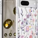 3 x for Google Pixel 7 5G 6,3'' Case, Cute Flower Case for Girls Women, Soft Shockproof Clear Phone Protective Cover with Colorful Floral Pattern Design Exquisite Phone Cover Stylish,01