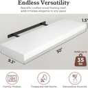 30" White Floating Shelves Wood Wall Shelf, White Color, Set of 2, 30" W x 9.3" D