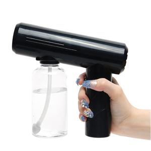 Mini Disinfectant Fogger Barber Spray Gun Electric Alcohol Spary Bottle Gun Nano Atomizer Sprayer Handheld Sanitizer Machine for Indoor Outdoor 8.8 OZ Black (B1)
