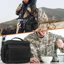 opux Tactical Lunch Box for Men, Black Mens Insulated Lunch Bag for Adult, Leakproof Soft Lunch Cooler with MOLLE Mesh Side Pockets, Multicam Heavy Duty Lunchbox Pail for Work Women, Large, 18 Cans