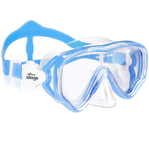Seago Kids Swim Goggles Snorkel Diving Mask for Youth(5-15), Anti-Fog 180° Clear View