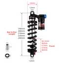 JFOYH Adjustable Oil+Coil Spring Rear Shock Suspension, Shock Absorbers For Downhill MTB Bike/E-bike, 190mm X 550lbs - Black