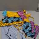 4PCS Kids Sally Costume Girls Christmas Sally Dress Wig Bag Tights Cosplay Accessories for Halloween (140)