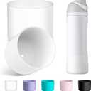 2PCS Silicone Water Bottle Boot for Owala 24oz 32oz 40oz, Anti-Slip Protective Sleeve Bottom Bumper Protector for FreeSip, Twist, and Flip Stainless Steel Water Bottles (Clear)