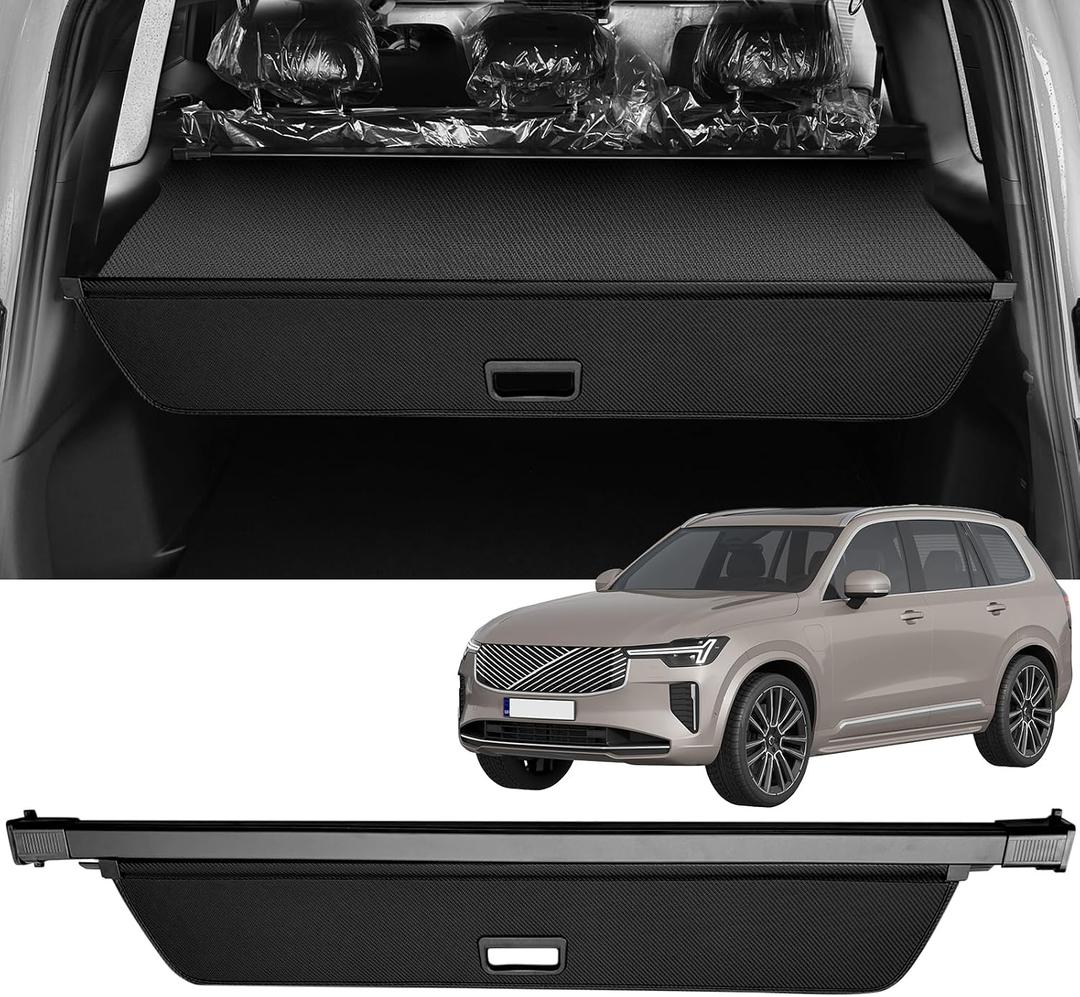 AUXKO Retractable Cargo Cover for Volvo XC90 2026-2016, Carbon Fiber