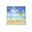 Beach with Palm Trees Pacific Beach Window Water Bottle Bumper Sticker