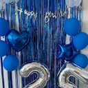 2 x Blue Backdrops Curtains Party Decorations, Tinsel Streamers Birthday Decoration for Easter Decoration, Photo Booth Props for Baby Shower, Graduation, Wedding, 2Pack 3.28X8.2Ft