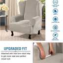 H.VERSAILTEX Wingback Chair Covers Velvet Plush Wing Chair Slipcover 1 Piece High Stretch Wing Back Chair Slipcovers Sofa Cover Furniture Cover with Elastic Bottom, French Oak