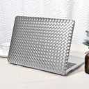 Seorsok Compatible with MacBook Air 13 Inch Case2022 2021 2020 2019 2018 Release A1932 A2179 M1 A2337 Touch ID,Elegant Plastic Hard Shell Case&Keyboard Cover,Sliver Tartan PVC Leather No Logo Cutout