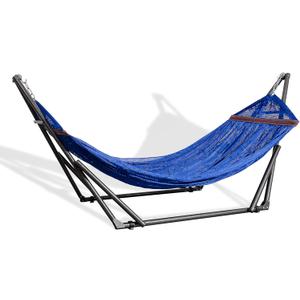 Best Home Fashion Hammock with Collapsible Steel Stand & Carrying Case, Portable & Adjustable, Perfect for Camping Beach Summer Patio, EZ Daze Foldable Hammock with Stand - Navy