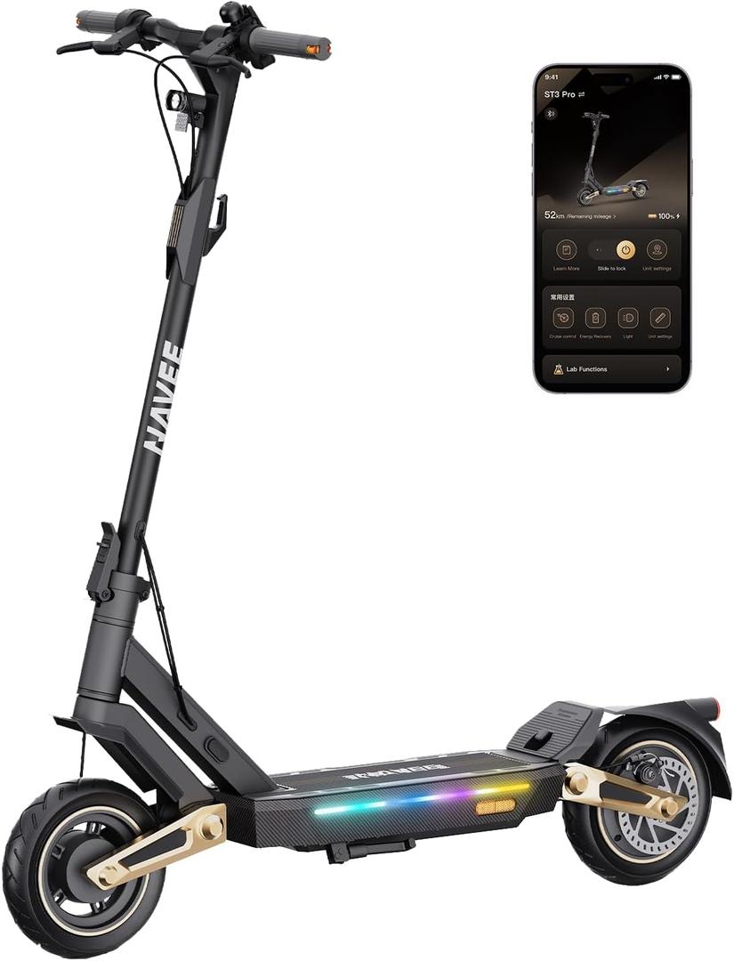 NAVEE GT3/ST3/GT5 Series Electric Scooter, 20/25 MPH Top Speed, 30-55.9 Miles Max Range, 1000-1638W Motor with Dual Suspension, 10" Tires, Foldable for Adults Teens