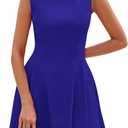 PRETTYGARDEN Summer Dresses for Women 2026 Elegant Classy Spring A Line Business Casual Work Graduation Cocktail Short Dress (Blue, XL)