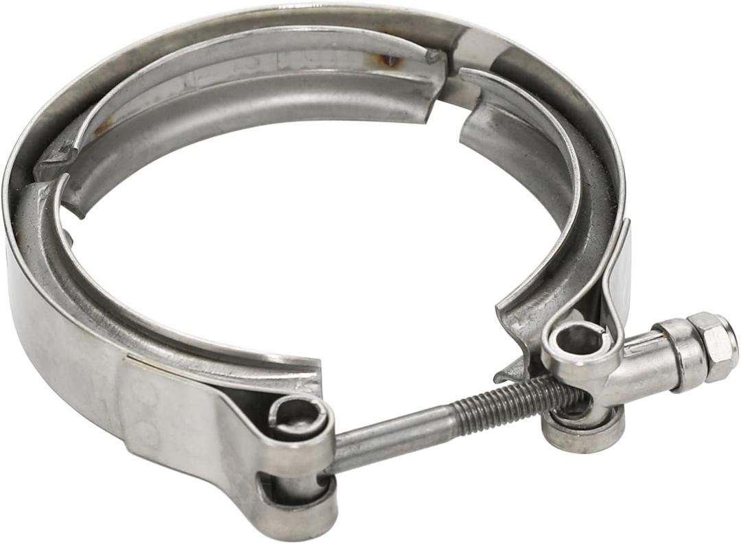 AKIHISA 1.75 Inch V Band Clamp-Stainless Steel_304, for Turbo Exhaust Down Pipe 1.75" OD Flange Kit, Racing Ford Pickup Truck Exchange Exhaust Accessories