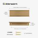 Goldenwarm 15 Pack Champagne Bronze Cabinet Pulls - 5-1/16 in Gold Finger Pulls, Brushed Bronze Edge Pulls for Kitchen