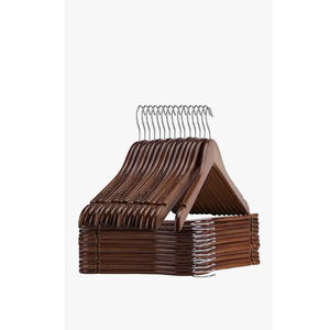 Ulimart Wooden Shirt Hangers  Pack of 30 Sturdy Wood Hangers, Ideal for Laundry & Everyday Use, Heavy Duty, Walnut