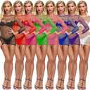 Vorifun Sexy Women Babydoll Stretchy Fishnet Lingerie Seamless Chemise Nightwear, One Size, 5 Color (White)