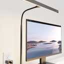 SUPERDANNY LED Desk Lamp for Office Home, Eye-Caring Desk Light with Adjustable Gooseneck, 12W Touch Control Dimmable Brightness, Architect Clamp Lamp with USB Adapter for Reading Study Workbench (Black)
