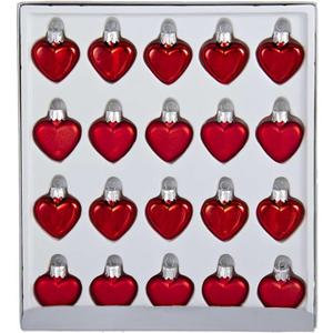 Kurt Adler Petite Treasures Mini Red Heart Ornament, Set of 20