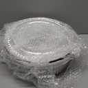 Nitial 12 Pcs Heavy Duty Serving Tray with Clear Lid, Round Elegant Gold Catering Trays Disposable Large Plastic Platters for Fruit Cake Sandwich Food Picnic Party Supplies (12 Inches)