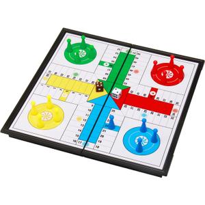 Amerous 10" Ludo Go Board Folding Travel Magnetic Ludo Set