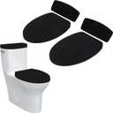2Set Toilet Lid Cover and Toilet Tank Lid Cover Toilet Cover with Elastic Bottom Fabric Cover for A Lid Toilet Tank Toilet Top Cover Back of Toilet Tank Cover Replacement (Black)