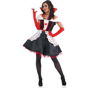 fun shack Queen of Hearts Costume for Women, Red Queen Outfit, Evil Costume for Women, Size S