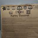 Dream On Me Karley Bassinet, Award Winner Lightweight Travel Baby Bassinet, Foldable Bedside Sleeper, Adjustable Double Canopy, Spacious Design, Soft Fabric, Storage Basket Blue and Grey