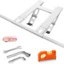 No Drill Window Air Conditioner Support Bracket, Luxiv Double Pole Window AC Bracket Supports Heavy-Duty Adjustable AC Bracket Fit Single and Double-Hung Window, 5000-24000 BTU AC (Regular)