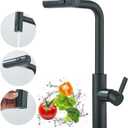 Trend&Trove Waterfall Kitchen Faucet - Kitchen Waterfall Sink Faucet - Faucet Kitchen with Pull Down Sprayer - 360 Rotatable Spout (Black)