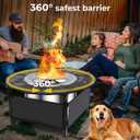 40-Inch Fire Pit Surround for Solo Stove Surround, 360 Safety Protection for Solo Stove Bonfire Accessories, Rust-Resistant Metal, Resistant to High Temperatures, Inner Diameter of 24 Inches
