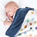 Baby Blankets for Boys Girls, Soft Minky Blankets with Double Layer Dotted Backing, Toddler Blanket for Nursery, Stroller, Toddler Bed, Car seat, Cute Planets