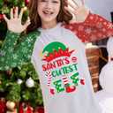 Christmas Big Girls Raglan Patchwork Snowflake Long Sleeve Funny Shirt Xmas Santa's Cutest Elf Cute Top Red Green 14 Years