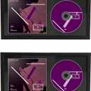 2 Pcs CD Display Frame, Black Signed CD Display Case (13" x 6.7") | CD Frame for Disc and Box, Double Groove Record Album Case, Signed Music Decor, Wall and Tabletop