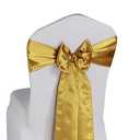 Satin Chair Sashes - Elegant Premium Quality, 6 x 108 Inch - Perfect for Weddings, Parties, and Events - (Golden, 10 pcs)
