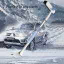 [3-in-1] Extendable Ice Scraper and Snow Brush for Car Windshield, Upgraded 360 Pivoting Brush Head with Comfortable Foam Grip - Detachable Snow Removal Tool for Truck, SUV, and Vehicle Windows (Gray)