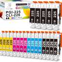 Miss Deer 21-Pack Ink Cartridges 225 and 226, Compatible Replacement for Canon PGI-225 CLI-226 for MG6220 MG6120 MG5320 MG5220 MX882 MX892 (5 Large Black, 4 Small Black, 4 Cyan, 4 Magenta, 4 Yellow)