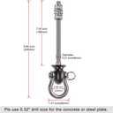 Dolibest Set of 2 Permanent Antirust Stainless Steel 304 Heavy Duty Swing Hangers, Playground Porch Yoga Seat,for Wood and Steel Beam Yoga Hammock Chair Punching 1500LB Capacity,180 Swing,9.64'' (Silver 9.67'' 2 Pack)