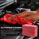 SIMPLI-MAGIC Premium Shop Towels 14x12, Commercial Grade Red, 100 Pack