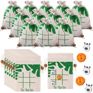 Sotiff 24 Set Tic Tac Toe Game Bulk for Kids Summer Party Supplies Jungle Animals Tic Tac Toe Game Bulk Safari Animal Games for School Exchange Gift for Classroom Prizes Party Favors