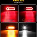 Partsam 2PCS 6 Inch Oval LED Trailer Tail Lights with Halo Glow 54 LEDs, 4-in-1 Stop Turn Tail Brake Reverse Combo Red/White/Amber, IP67 Waterproof Flush Mount Grommet Kit 10-30V, Patent Pending