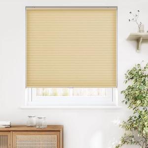 LazBlinds Cordless Cellular Shades, Light Filtering Honeycomb Shades for Home, Thermal Insulation Noise Reduction Blinds for Windows, 30'' W x 64'' H, Yellowish-Brown, Pack of 3