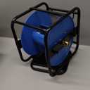 SPECILITE Heavy Duty Metal Garden Hose Reel, 360 Rotation Frame, 75-100 Ft of Hose Storage Capacity, Stable and Portable Wall/Floor Mount Water Pipe Spool, Blue