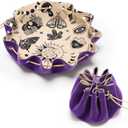 Rolling Purple Drawstring Bag with Purple Drawstring Bag DND Felt Dice Tray - Perfect for RPG Players, Tabletop Gamers, Small Accessories Storage - Ideal for Jewelry, Coins, Keys
