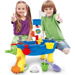 Pirate Ship Beach Toy Boat for Boys Girls Sandboxes & Water Tables Play Table 21 Pcs Summer Toys Ideal for Toddlers 3 4 5 Years Old
