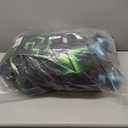 Erosebridal Geometric Checkered Boys Bedding Set Twin Size Neon Teal Green Comforter Set for Kids Teen Men Gamer Room Decor,Abstract Ombre Plaid Comforter Grids Quilt Duvet Black