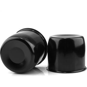 2Pcs 4.25inch Trailer Wheel Center Caps Push Through 4.25" Bore 3.66" Tall Hub Cap for Truck SUV RV Wheel Rim, Black Wheel Cover