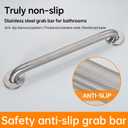 joyrain Shower Grab Bars for Seniors and Elderly-Wall Mounted Safety Rails for Bathroom Anti-Slip and Toilet Assistance Standing-Sturdy Grab Bars for Shower  (Knurling, 18 inch)