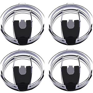 4 Pack 20 oz Tumbler Lids for YETI and More Tumblers,Cup,Travel Coffee Mug Spill Proof Splash Resistant Silicone Sliding Covers(Black)