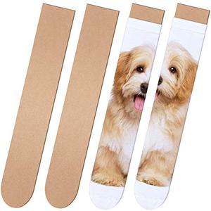 2 Pieces Sock Jig for Sublimation Heat Press Dye Wood Jigs Sublimation Blank Socks for Printing DIY Pattern Accessory, 17.83 x 3.35 Inches