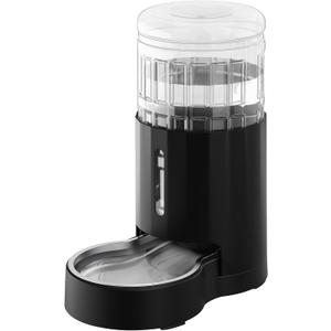 CZPET Dog Water Bowl Dispenser 4L, Wider Mouth & Upgraded Brush for Easy Cleaning Automatic Cat Gravity Refilling Waterer with Removable Stainless Steel Bowl, Large Drinking Area for Multi-Pet (Black)